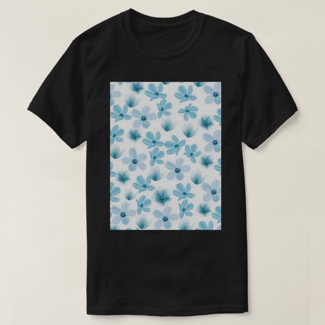 T-SHIRT FLEURS BLEUES CUTES (Design devant)
