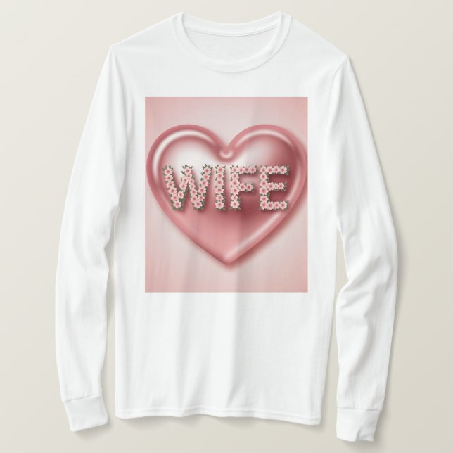 T-shirt Fleurs Coeur Rose (Design devant)