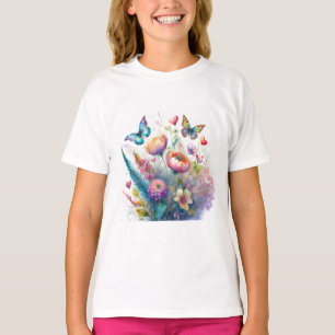 T-shirt Fleurs, cœurs et papillons