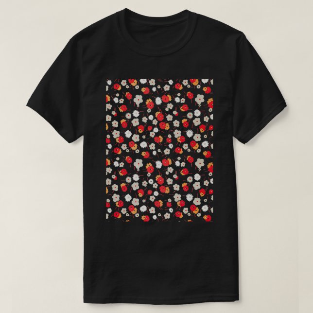 T-shirt Fleurs colorées abstraites (Design devant)