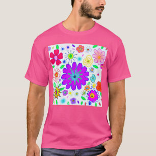 T-shirt Fleurs colorées Motif