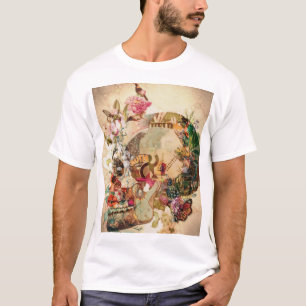 T-shirt Fleurs crânes Vintages de sucre