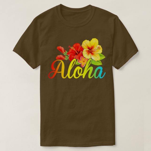 T-shirt Fleurs d'Aloha Hawaiian Funny Hawaii Beach Luau Pa (Design devant)