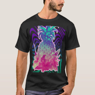 T-shirt Fleurs d'ananas hawaïennes Floral Aloha Tropical F