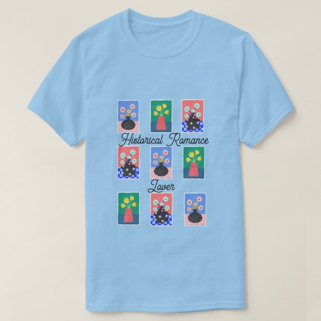 T-shirt Fleurs dans les vases Romance Lover (Design devant)