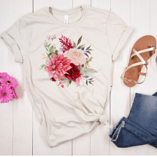 T-shirt Fleurs d'aquarelle botanique à la mode