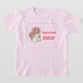 T-shirt Fleurs d'aster d'art pour enfants Fleur d'aster An