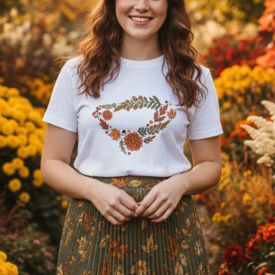 T-shirt Fleurs d'automne avec feuilles d'automne