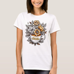 T-shirt Fleurs de café Happiness brassées