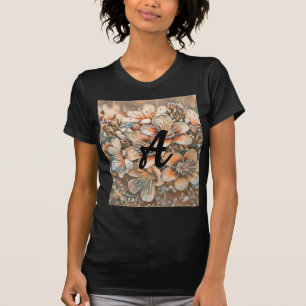 T-shirt Fleurs de cerisier beige vintage Monogramme
