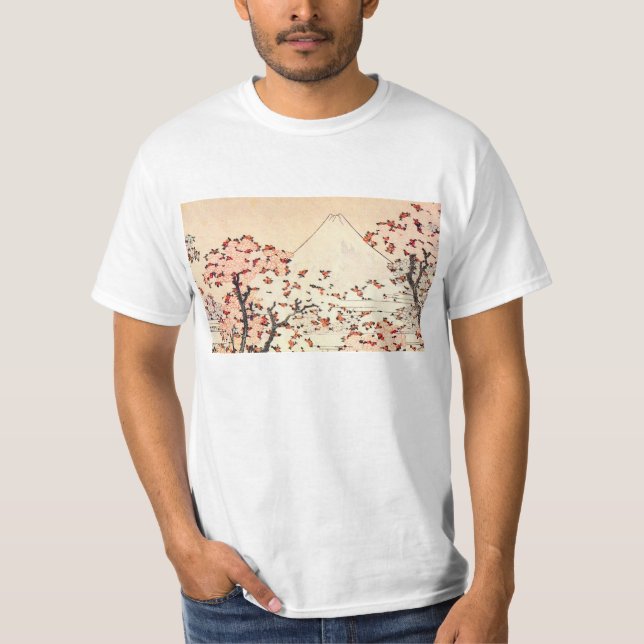 T-shirt Fleurs de cerisier de Hokusai le mont Fuji (Devant)