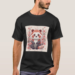 T-shirt Fleurs de cerisier et pandas roux, un duo parfait