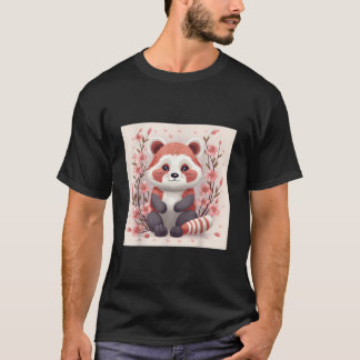 T-shirt Fleurs de cerisier et pandas roux, un duo parfait