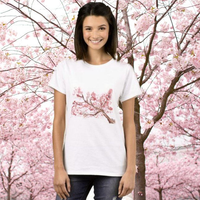 T-shirt Fleurs de cerisier rose aquarelle orientale (Créateur téléchargé)