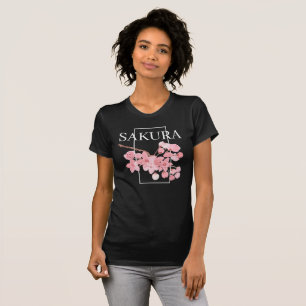 T-shirt Fleurs de cerisier rose aquarelle Sakura