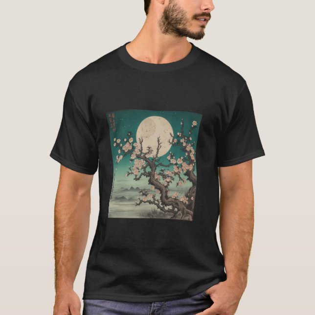 T-shirt Fleurs de cerisiers dans l'art japonais au clair d (Devant)