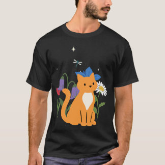 T-shirt Fleurs de chat Enfants Conception d'animaux de com