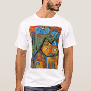 T-shirt Fleurs de chats et de bleus