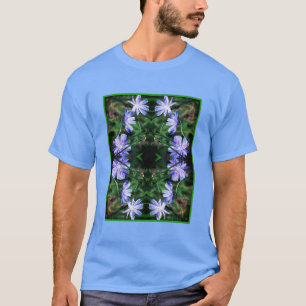 T-shirt Fleurs de chicorée bleu sauvage Abstraites