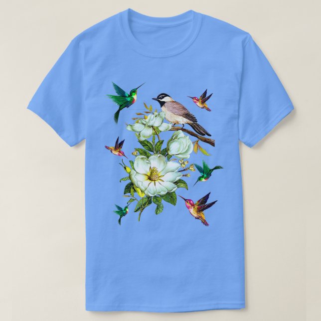 T-shirt Fleurs de colibriCadeau LoverFemmes Hommes Enfants (Design devant)