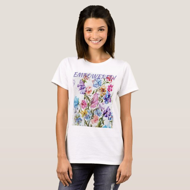 T-SHIRT FLEURS DE COULEUR D'EAU WHIMSIQUE ÉQUIPÉES (Devant entier)