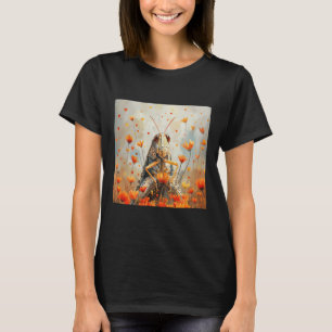T-shirt Fleurs de cricket avec des cœurs autour du style b
