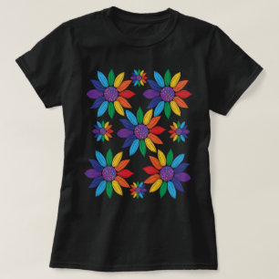 T-shirt Fleurs de fierté arc-en-ciel