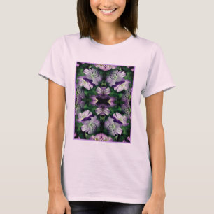 T-shirt Fleurs de géranium violet Multipliées Abstraites