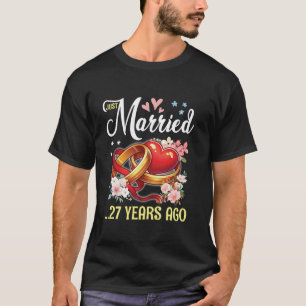 T-shirt Fleurs De Grand Coeur Et Bague Mariage Juste Marié