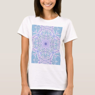 T-shirt Fleurs de jardin rétro en bleu et violet