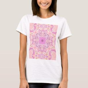 T-shirt Fleurs de jardin rétro en rose