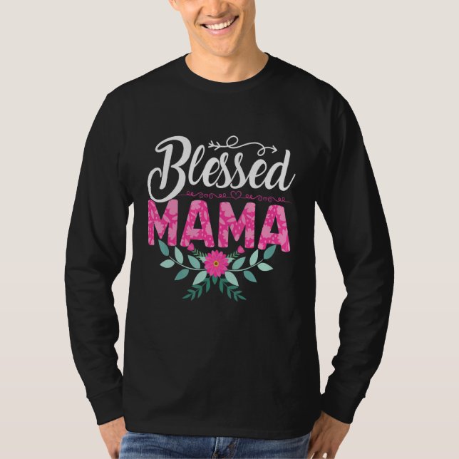 T-shirt Fleurs de la Fête des mères de maman bénie (Devant)