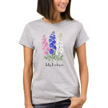T-Shirt Fleurs de Larkspur de Juillet