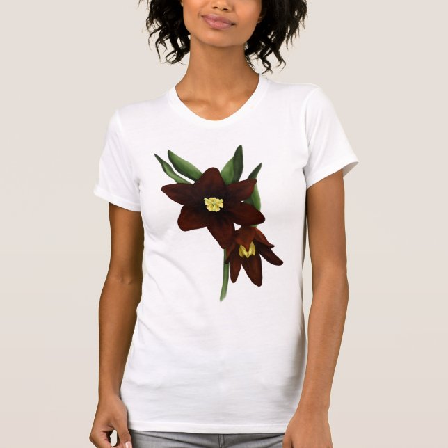 T-shirt Fleurs de Lys au chocolat illustrées (Devant)