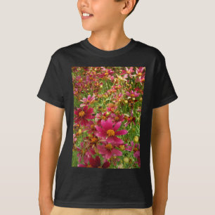 T-shirt Fleurs de marguerite rose et jaune brillantes