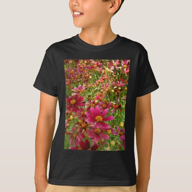 T-shirt Fleurs de marguerite rose et jaune brillantes (Devant)