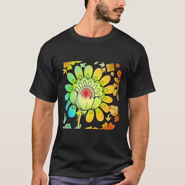 T-shirt Fleurs de néon (Devant)