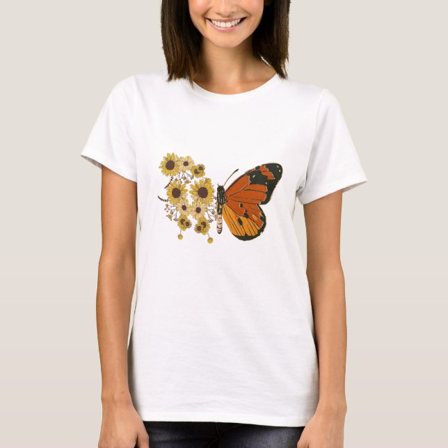 T-shirt Fleurs de papillon (Devant)
