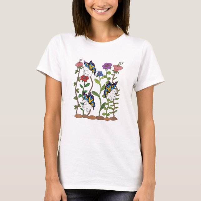 T-shirt Fleurs de papillon d'Imaginaire animal (Devant)