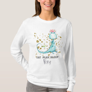 T-shirt *~* Fleurs de Parties scintillant Dinosaure Dragon