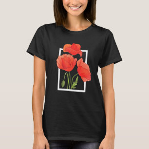 T-shirt Fleurs de pavot Aquarelle - Nature été amour