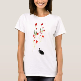T-shirt Fleurs de pavot lapin lapin lapin