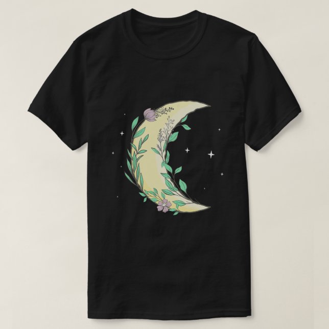 T-shirt Fleurs de phase du croissant esthétique Fairycore (Design devant)