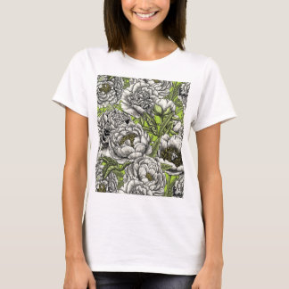 T-shirt Fleurs de pivoines et moisissures