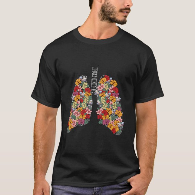 T-shirt Fleurs de poumons anatomiques Science Médicale Ana (Devant)