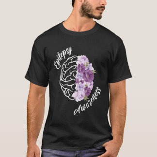 T-shirt Fleurs de sensibilisation à l'épilepsie Guerrier d