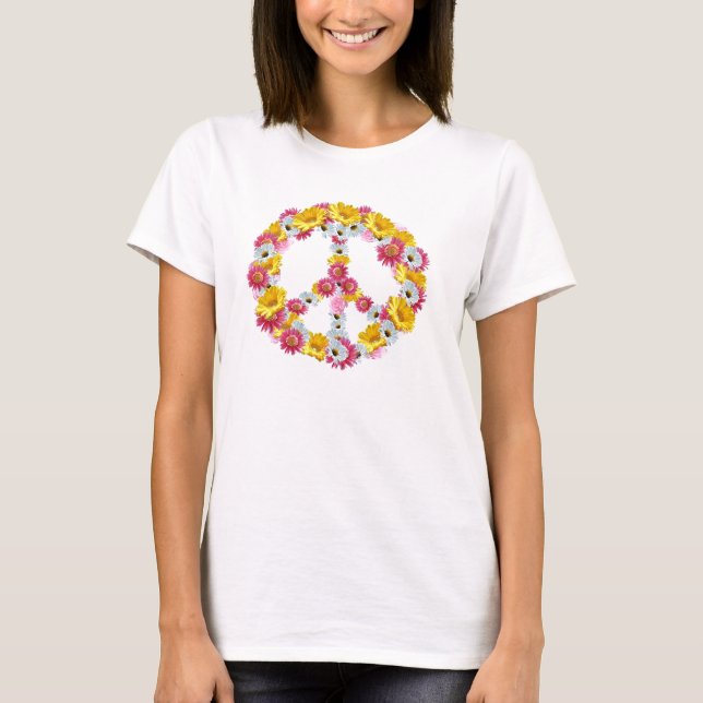 T-shirt Fleurs de signe de paix (Devant)