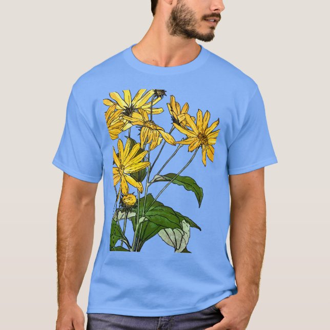 T-shirt Fleurs de soleil Art Nouveau (Devant)