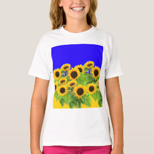 T-shirt Fleurs de soleil couleurs drapeau ukrainie