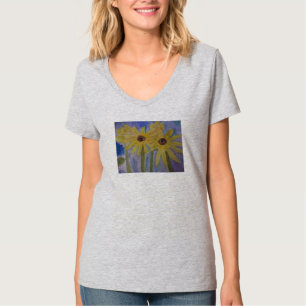 T-shirt Fleurs de soleil jaunes d'été